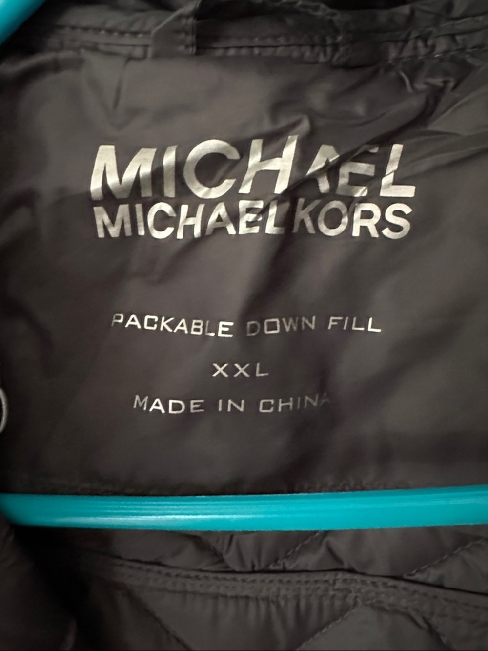 Michael Kors dark grey packable puffer down coat
EUC